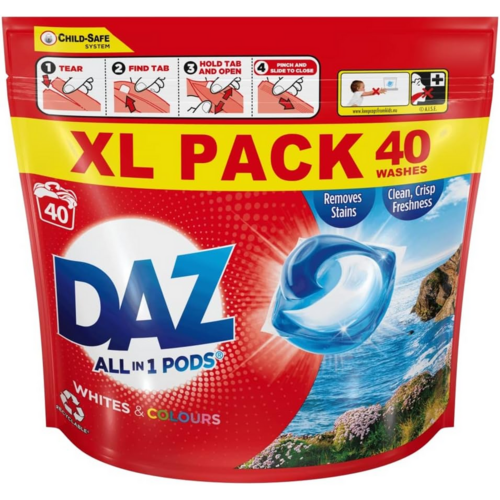 Daz All In 1 Pods For Whites And Colours 40 Capsules