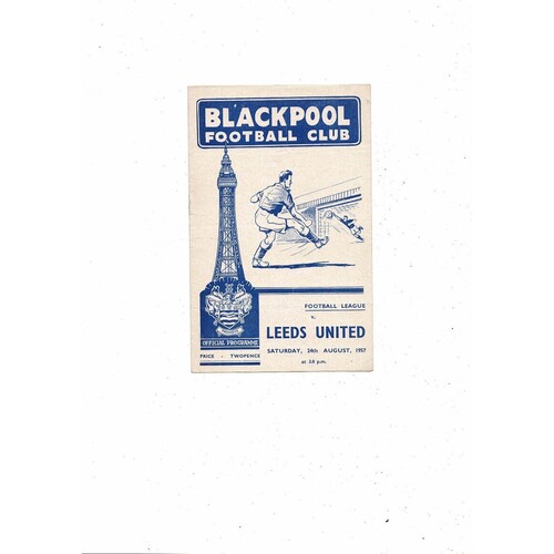 1957/58 Blackpool v Leeds United Football Programme