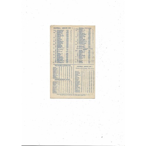 1948/49 Chelsea v Aston Villa Football Programme