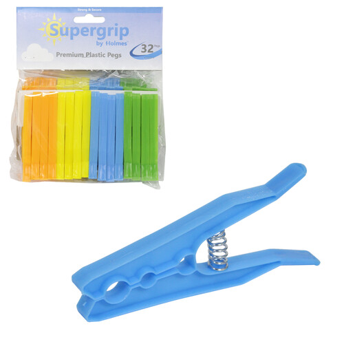 Supergrip Strong Plastic Pegs 32