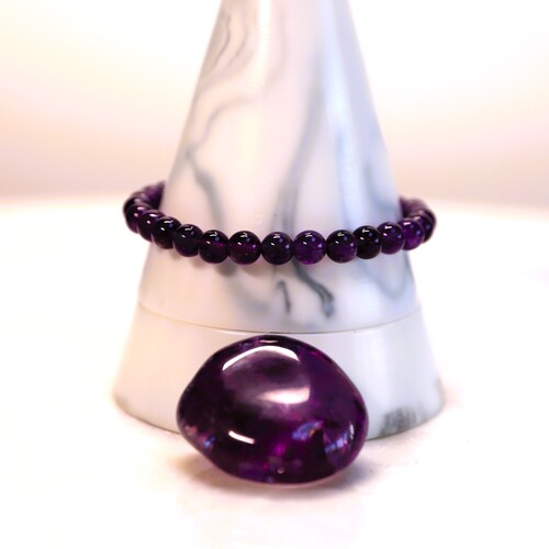 Amethyst Beaded Bracelet