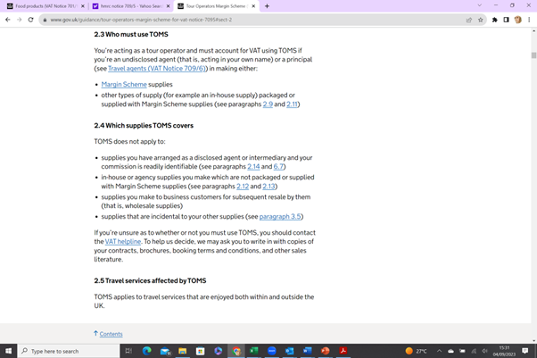 The Golf Holidays Worldwide FTT case - TOMS and wholesale services