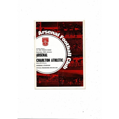 1968/69 Arsenal v Charlton Athletic FA Cup Football Programme
