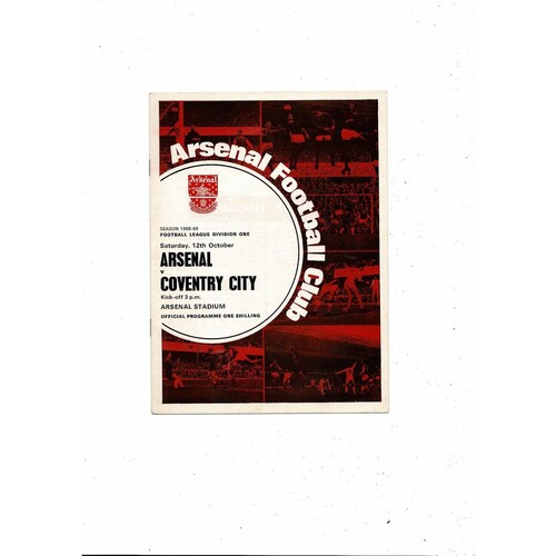 1968/69 Arsenal v Coventry City Football Programme