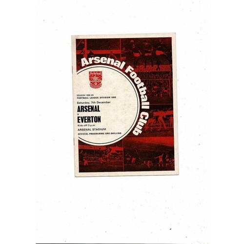 1968/69 Arsenal v Everton Football Programme