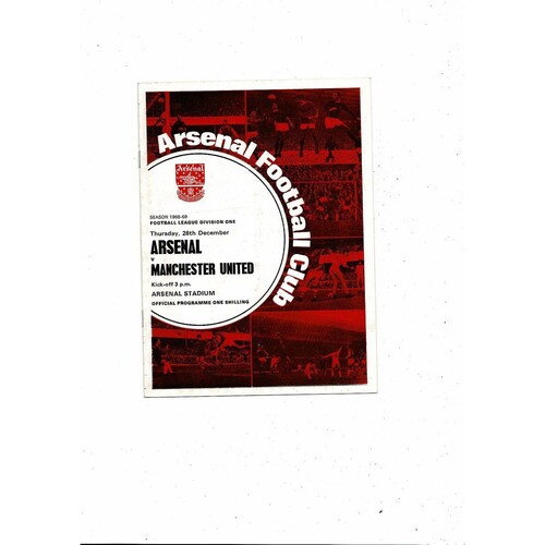 1968/69 Arsenal v Manchester United Football Programme
