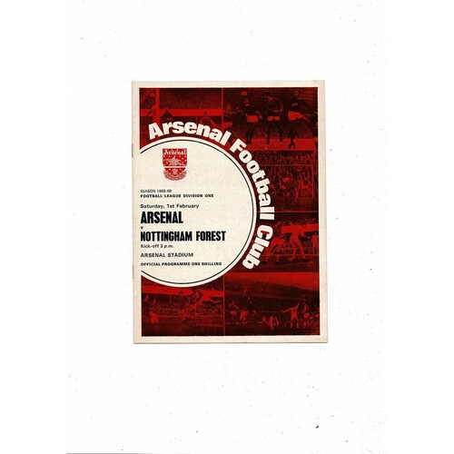 1968/69 Arsenal v Nottingham Forest Football Programme