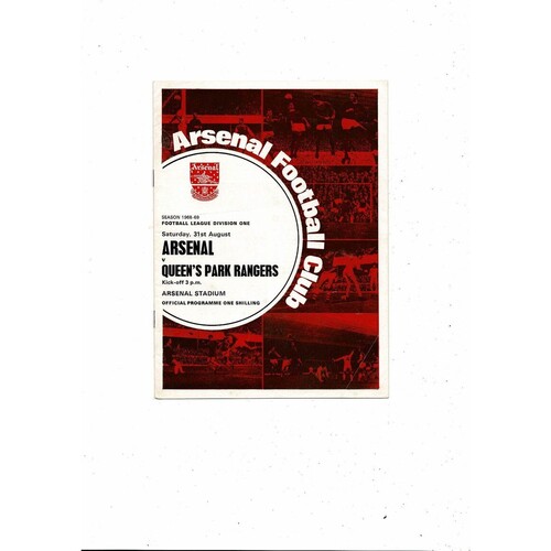1968/69 Arsenal v Queens Park Rangers Football Programme