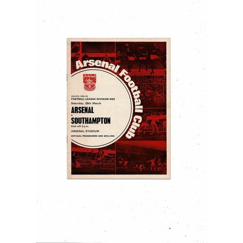 1968/69 Arsenal v Southampton Football Programme