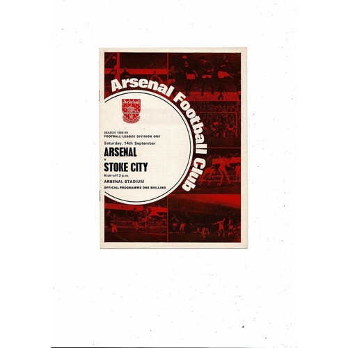 1968/69 Arsenal v Stoke City Football Programme