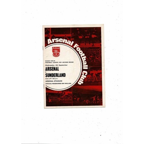 1968/69 Arsenal v Sunderland League Cup Football Programme