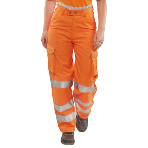 Ladies Rail Spec Trousers Orange