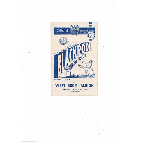1954/55 Blackpol v West Bromwich Albion Football Programme