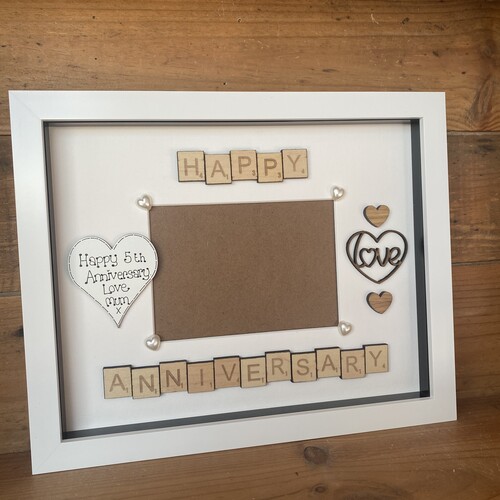 Wedding anniversary scrabble photo frame
