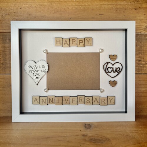 Wedding anniversary scrabble photo frame