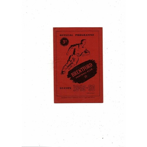 1949/50 Brentford v Queens Park Rangers Football Programme