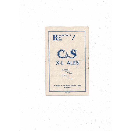 1955/56 Blackpool v Birmingham City Football Programme