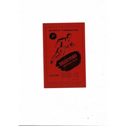 1950/51 Brentford v Swansea Football Programme Sept 9th