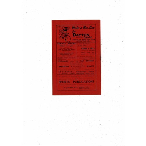 1950/51 Brentford v Swansea Football Programme Sept 9th