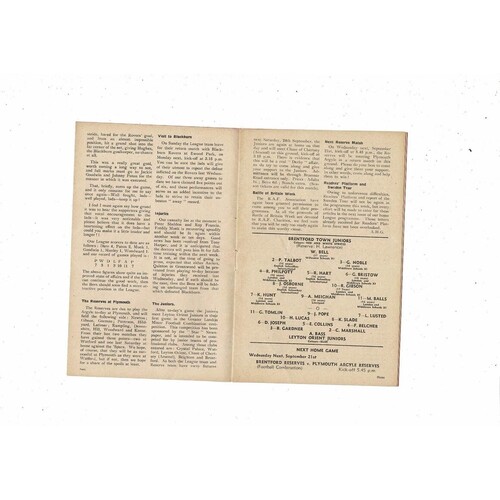 1949/50 Brentford v Chesterfield Football Programme