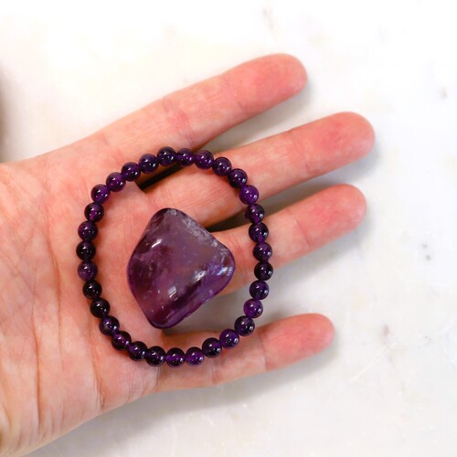 Amethyst Beaded Bracelet
