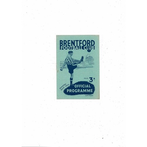 1948/49 Brentford v Leicester City Football Programme