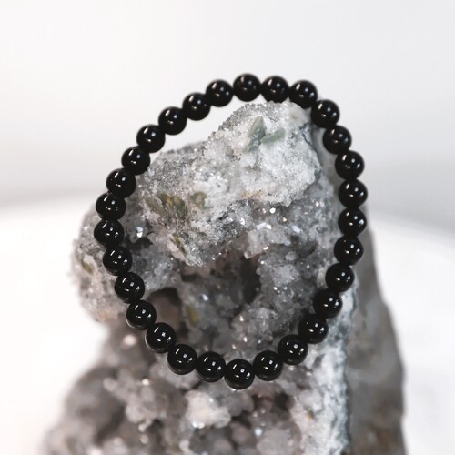 Black Tourmaline Beaded Bracelet Set