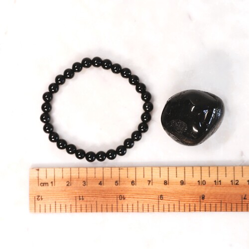 Black Tourmaline Beaded Bracelet Set