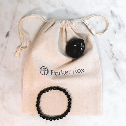 Black Tourmaline Beaded Bracelet Set