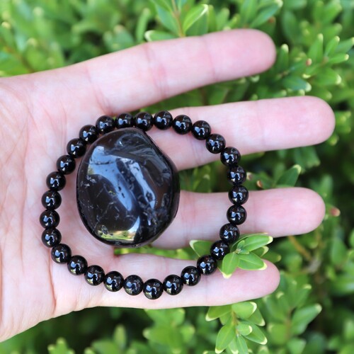 Black Tourmaline Beaded Bracelet Set