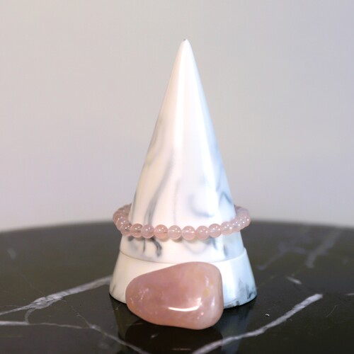 Rose Quartz Beaded Bracelet Set