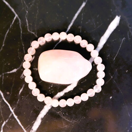 Rose Quartz Beaded Bracelet Set