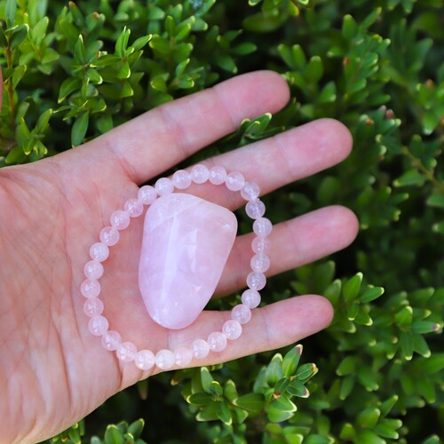 Rose Quartz Beaded Bracelet Set