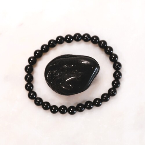 Black Tourmaline Beaded Bracelet