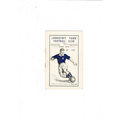 Lowestoft Town v Cambridge United FA Cup Football Programme 1967/68