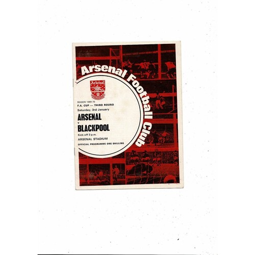 1969/70 Arsenal v Blackpool FA Cup Football Programme