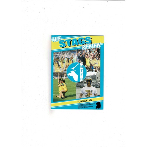Mansfield Town v Lincoln City FA Cup Football Programme 1987/88