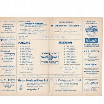 Margate v Aldershot FA Cup Football Programme 1969/70