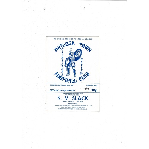 Matlock Town v Shifnal Town FA Cup Football Programme 1981/82