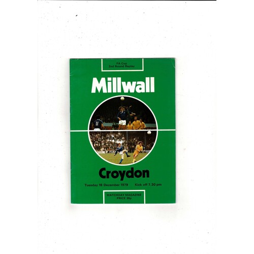 Millwall v Croydon 2nd Round Replay FA Cup Football Programme 1979/80