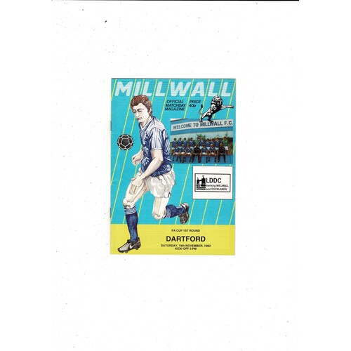 Millwall v Dartford FA Cup Football Programme 1983/84