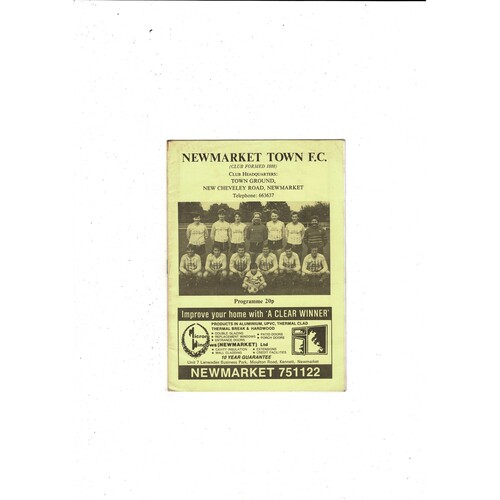 Newmarket Town v Cambridge City FA Cup Football Programme 1986/87