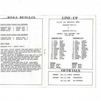 Newmarket Town v Cambridge City FA Cup Football Programme 1986/87