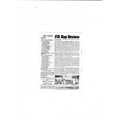 Newport County v Enfield FA Cup Replay Football Programme 1982/83