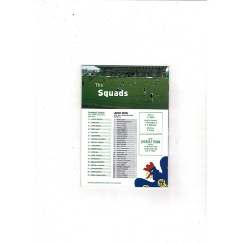 Northwich Victoria v Charlton Athletic FA Cup Football Programme 2009/10