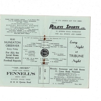 Nuneaton Borough v Lockheed FA Cup Football Programme 1962/63