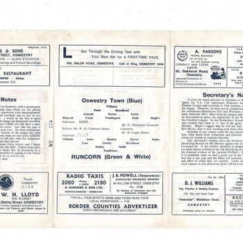 Oswestry Town v Runcorn FA Cup Football Programme 1969/70