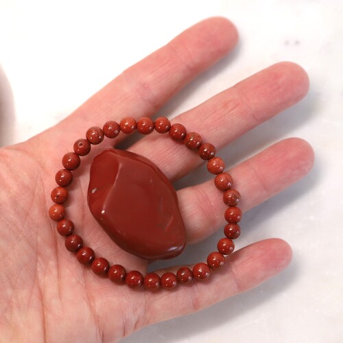 Red Jasper Beaded Bracelet