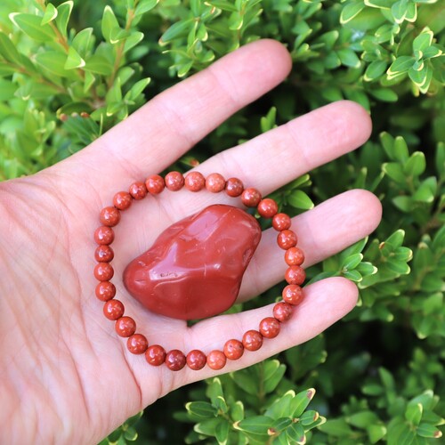 Red Jasper Beaded Bracelet