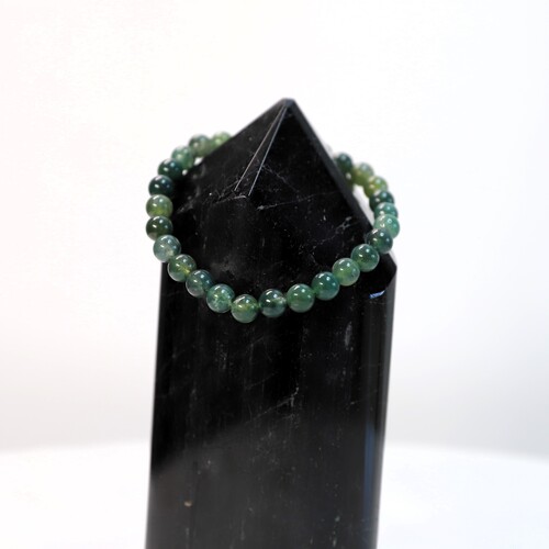 Moss Agate Beaded Bracelet